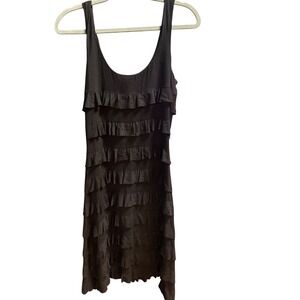 Tango Mango Black Ruffled Tank Dress Size M